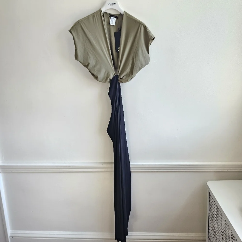 New ViX Loop Swim Beach Cover-Up Olive/Black Midi Dress NWT Size Large